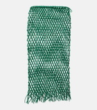 The Frankie Shop Nelaya macramé leather midi skirt