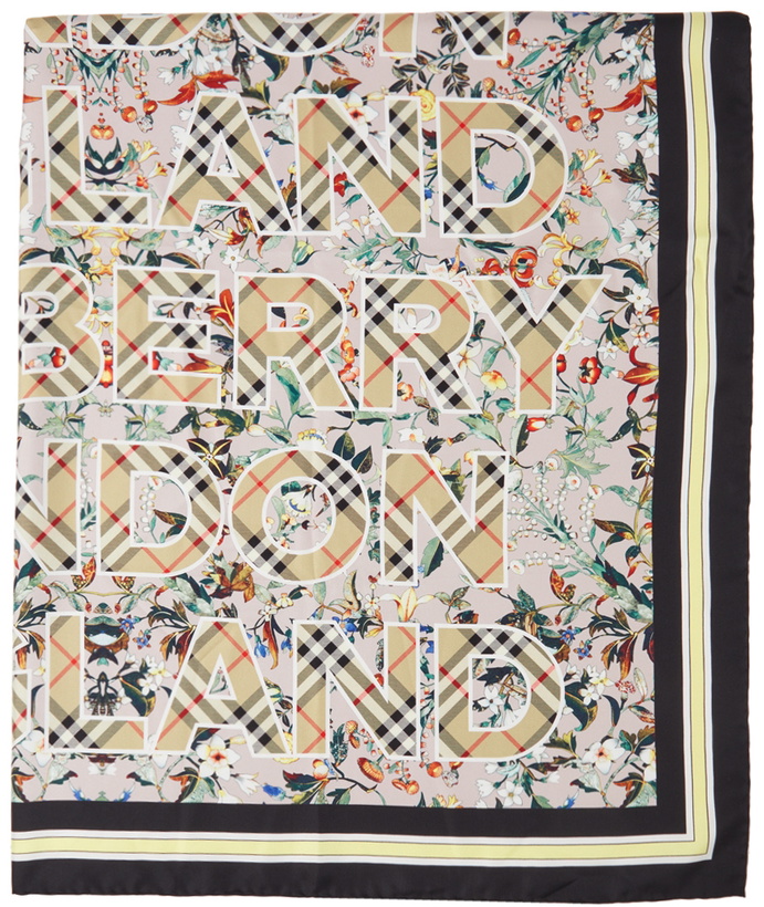 Photo: Burberry Beige Silk Montage Check Scarf