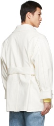 Recto Off-White Cotton Belted Jacket