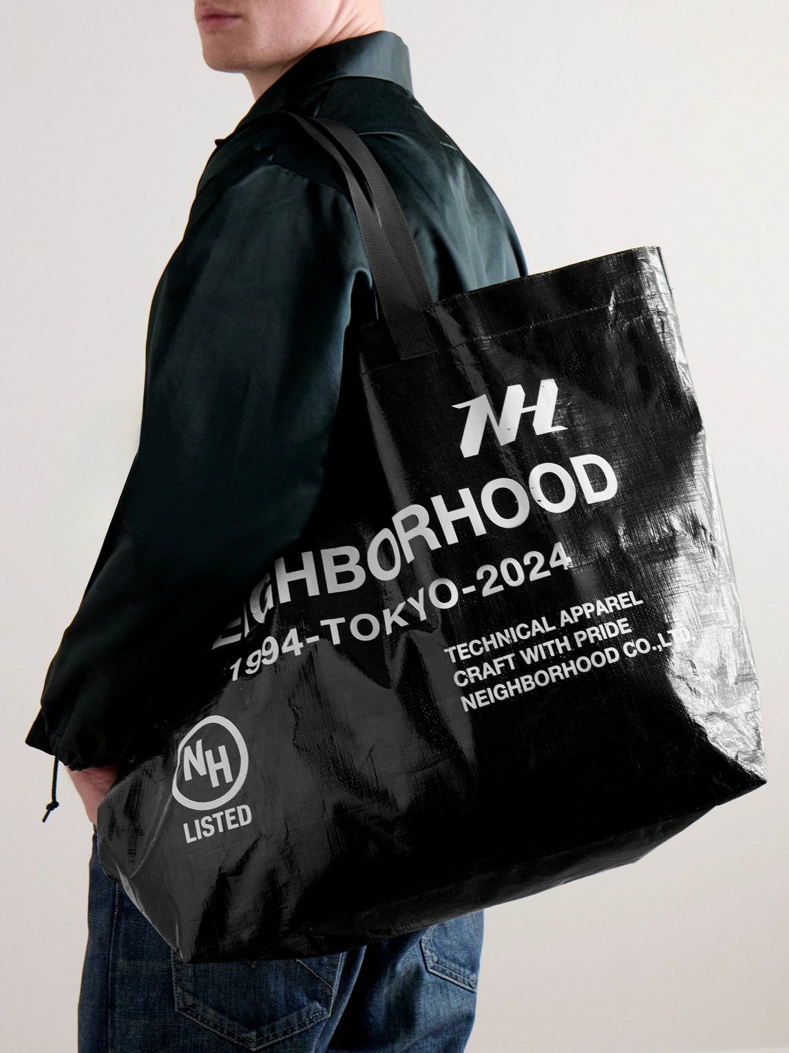 Neighborhood - Logo-Print Coated-Canvas Tote Neighborhood