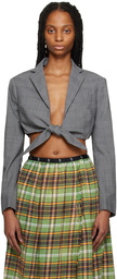 R13 Gray Front Tie Blazer