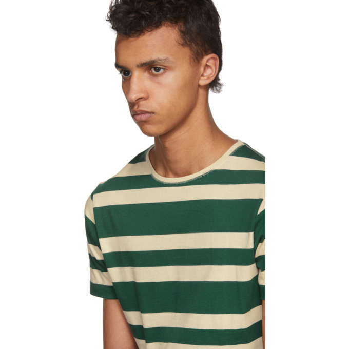 Burberry Green and Off-White Stripe T-Shirt Burberry