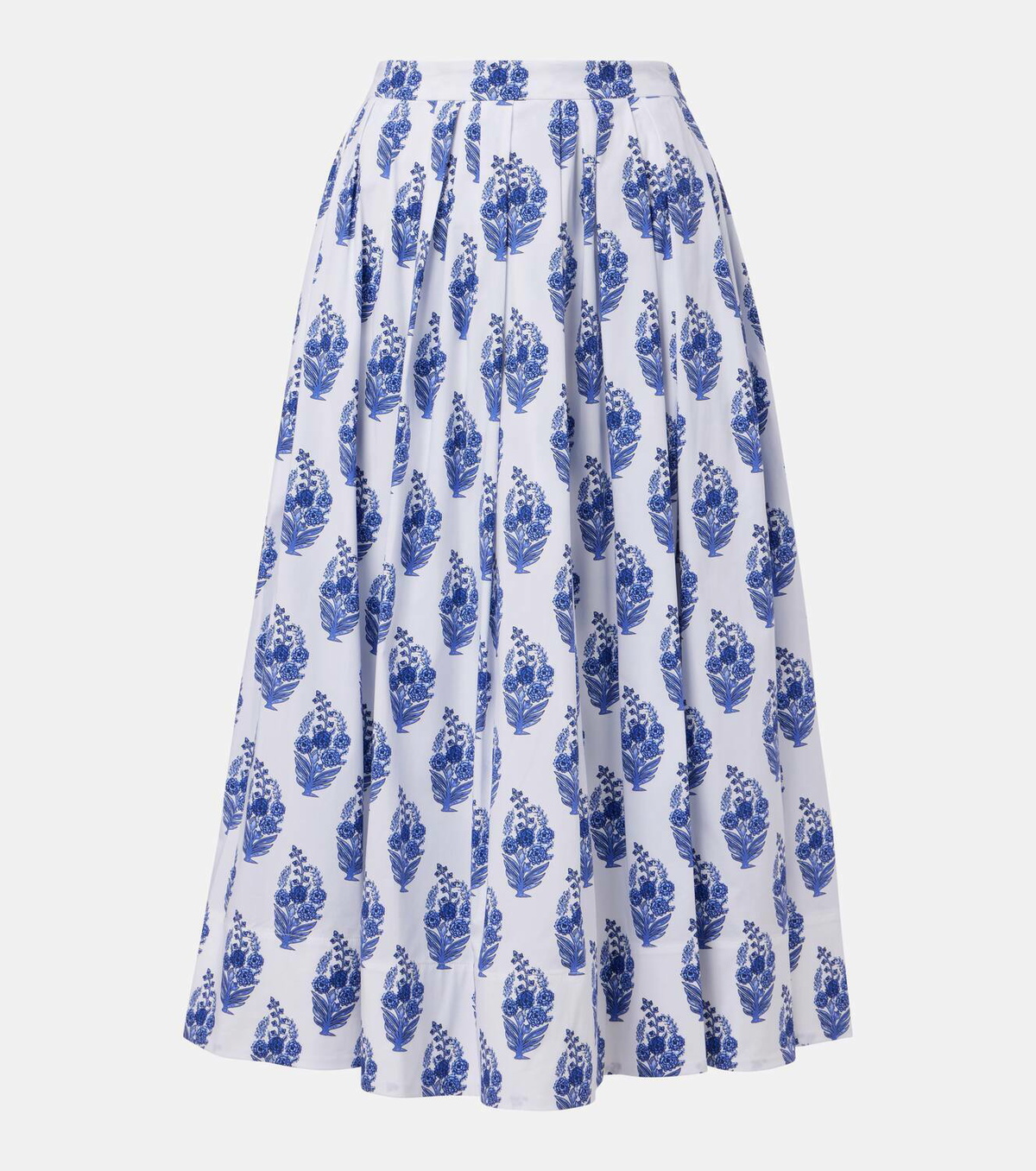 Carolina Herrera Floral cotton-blend midi skirt