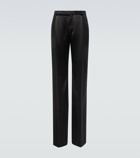 Saint Laurent - High-rise straight silk pants