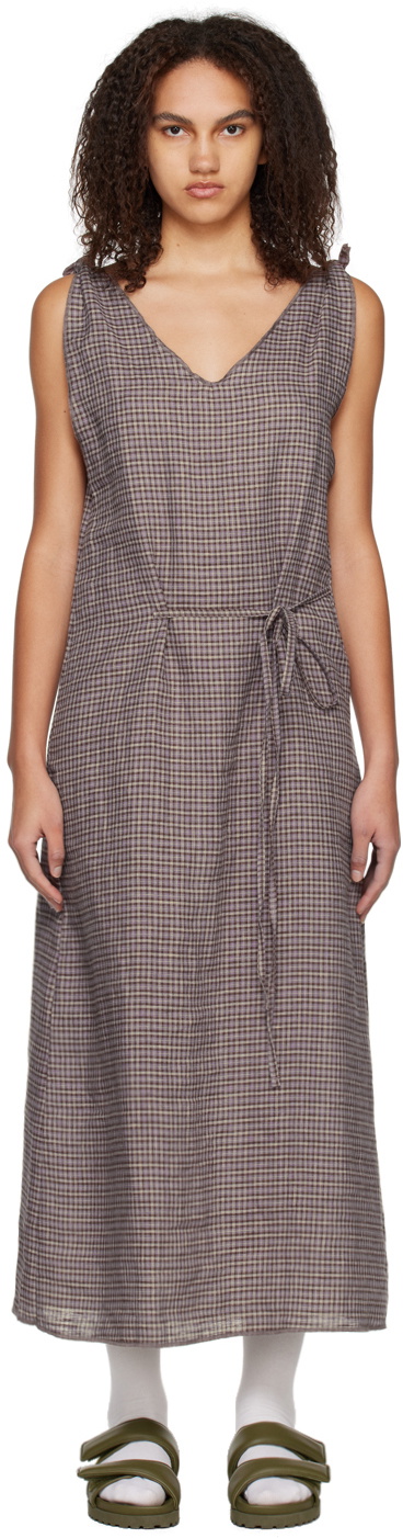 Deiji Studios Brown Knot Midi Dress
