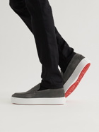 CHRISTIAN LOUBOUTIN - Paqueboat Suede Penny Loafers - Gray