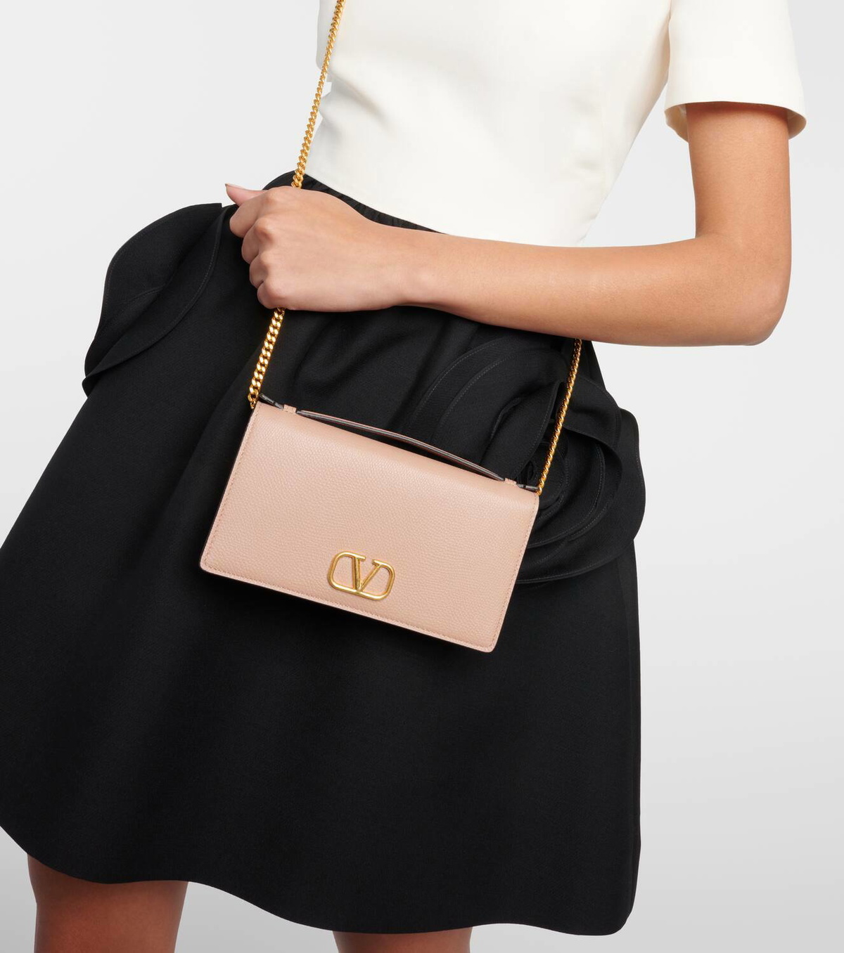 Valentino Garavani VLogo Signature Mini leather wallet on chain