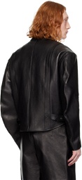 Recto Black 80's Motorcycle Leather Jacket