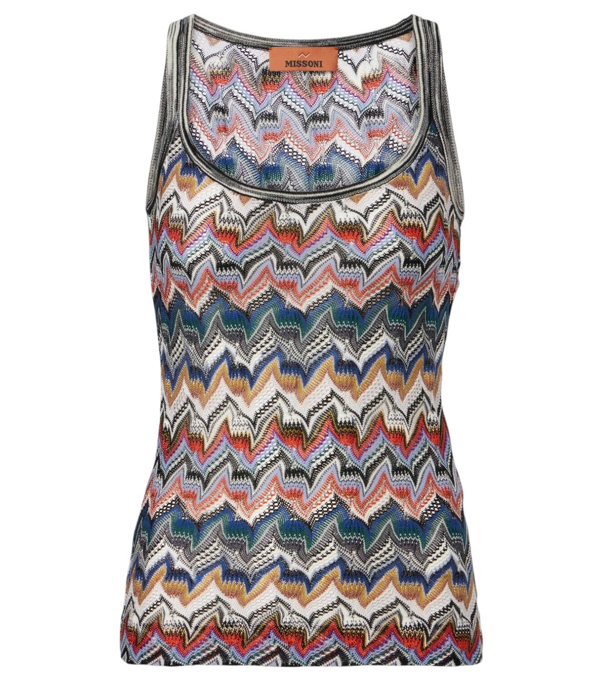 トップス archive MISSONI designed  tank top y2k Missoni Zig Zag metallic knit tank top Missoni