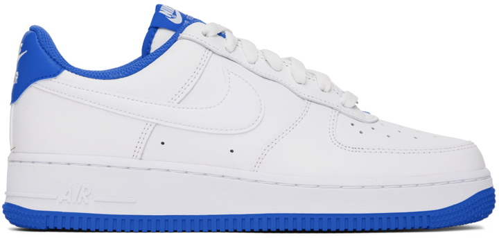 Photo: Nike White & Blue Air Force 1 '07 Low Sneakers