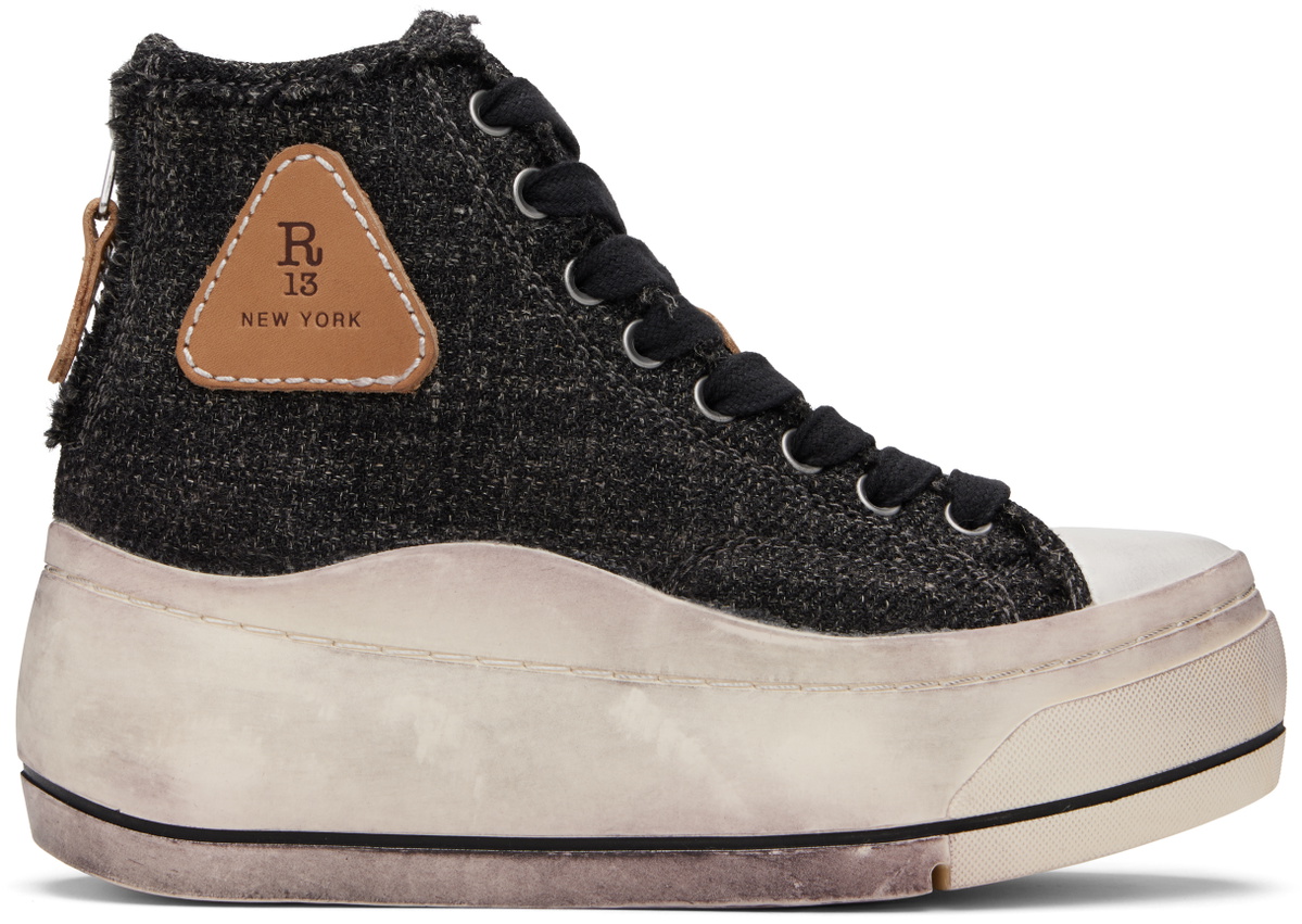 R13 Gray Kurt High Top Sneakers