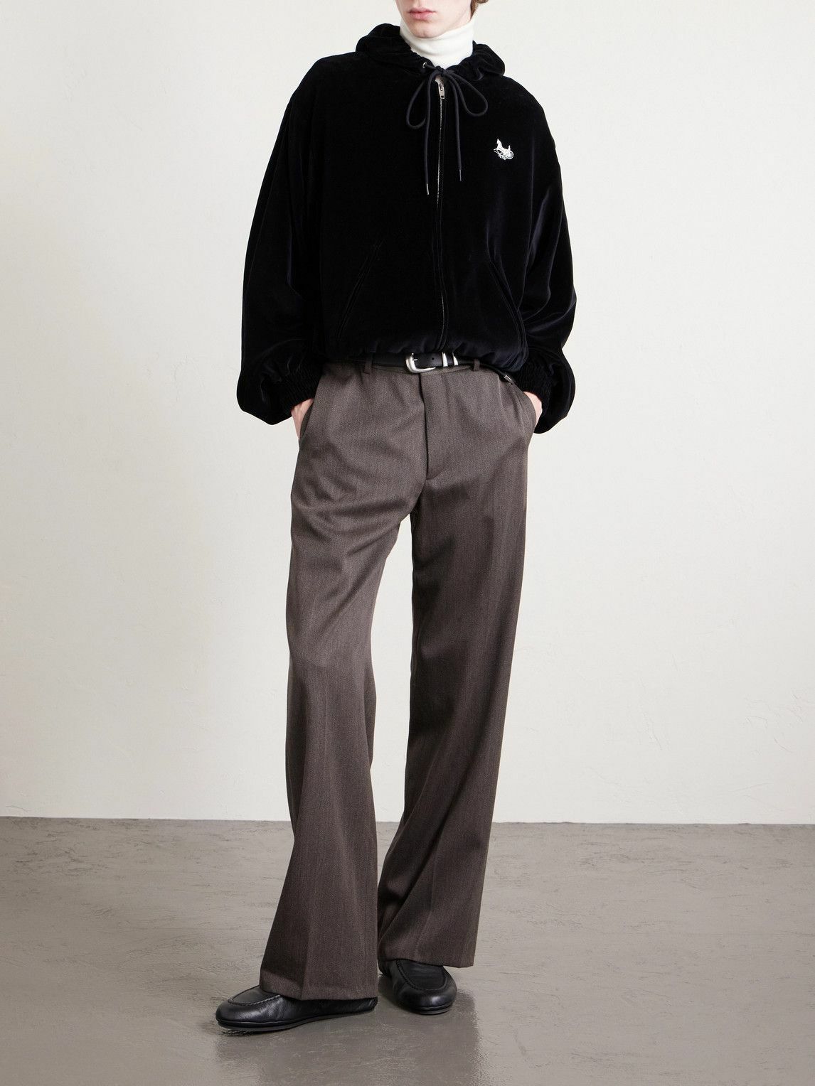 CELINE - Ethan Wide-Leg Wool-Gabardine Trousers - Brown