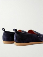 Mr P. - Regenerated Suede by evolo® Penny Loafers - Blue