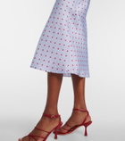 Rodarte Floral-appliqué printed silk slip dress