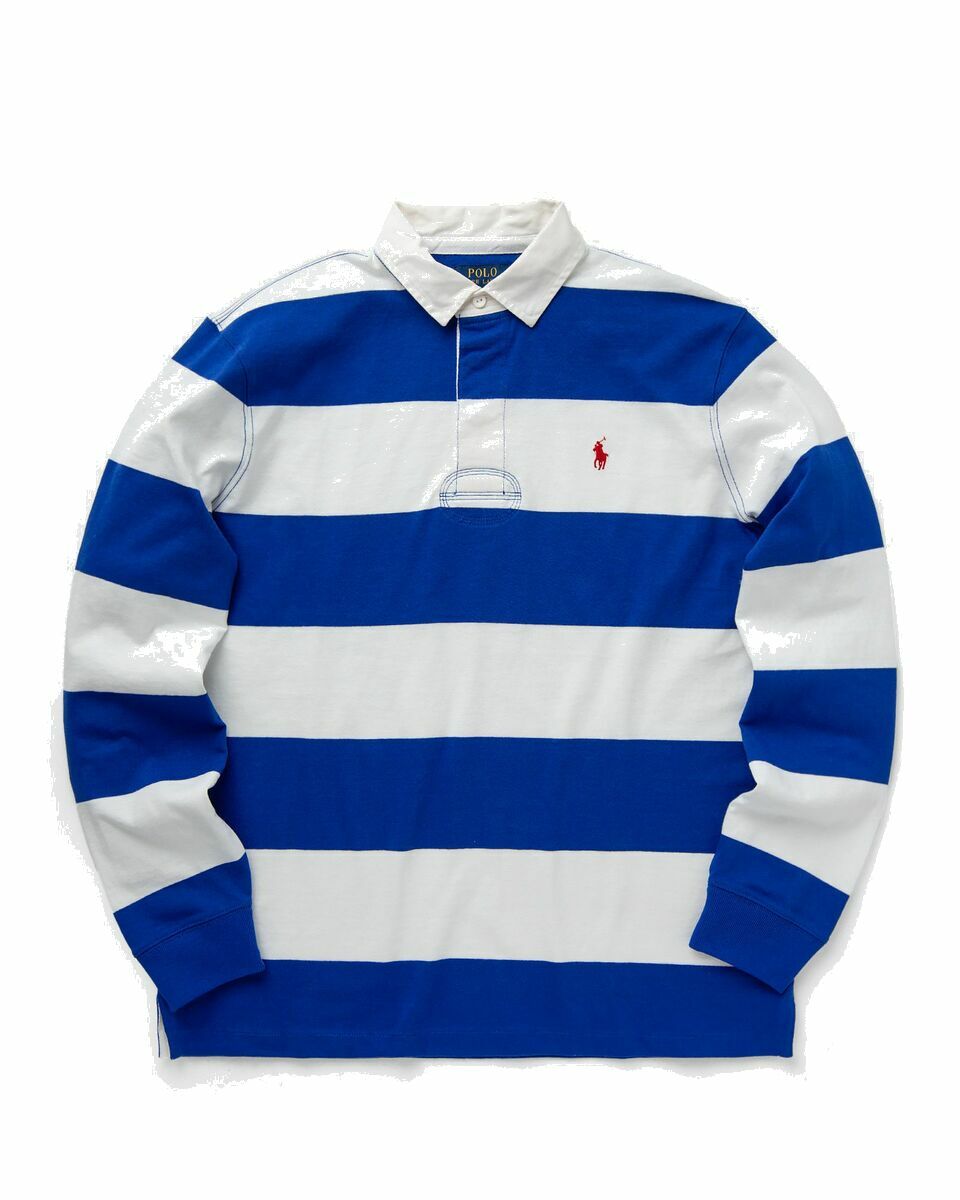 Photo: Polo Ralph Lauren Lsrugbym10 Long Sleeve Rugby Blue/White - Mens - Polos