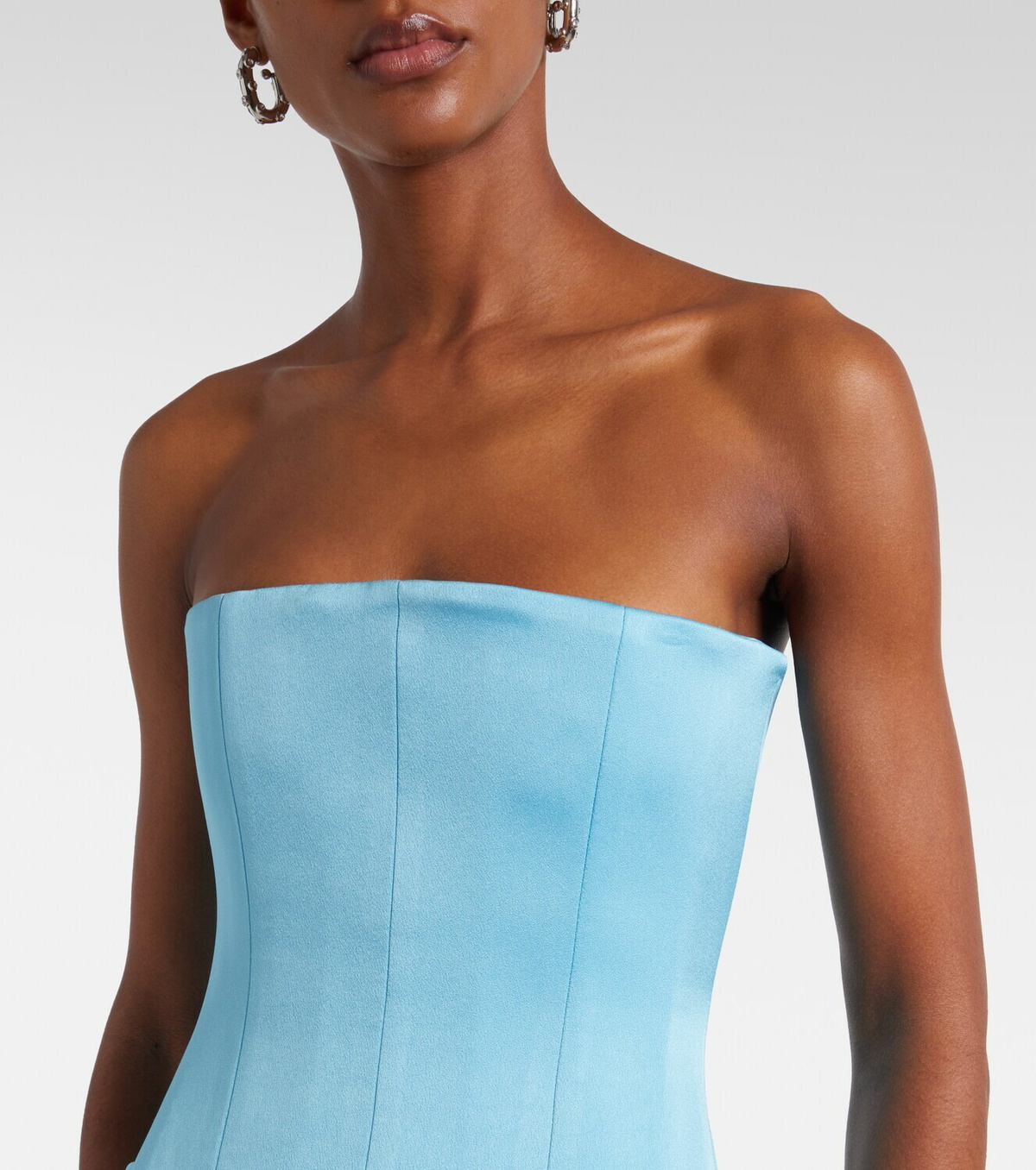 Alex Perry Crêpe satin bustier gown