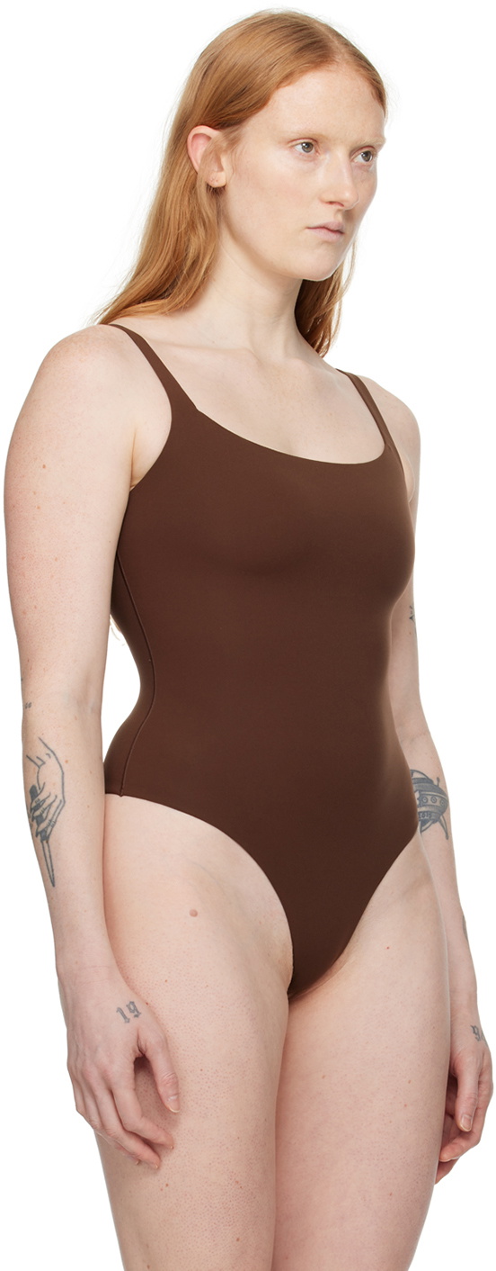 SKIMS Brown Fits Everybody Square Neck Bodysuit