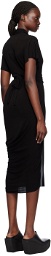 Rick Owens Black Wrap Midi Dress