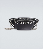 Alexander McQueen - Biker embellished leather belt bag