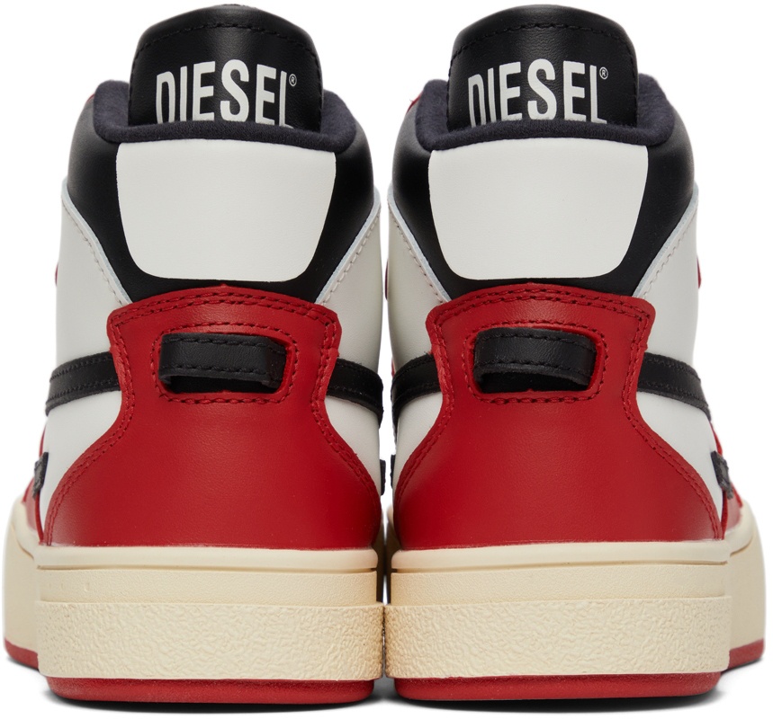 Diesel Red & White Ukiyo Mid Sneakers Diesel