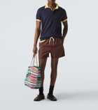 Miu Miu Large crochet leather-trimmed tote bag