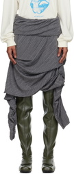 OPEN YY Gray Pleats Midi Skirt