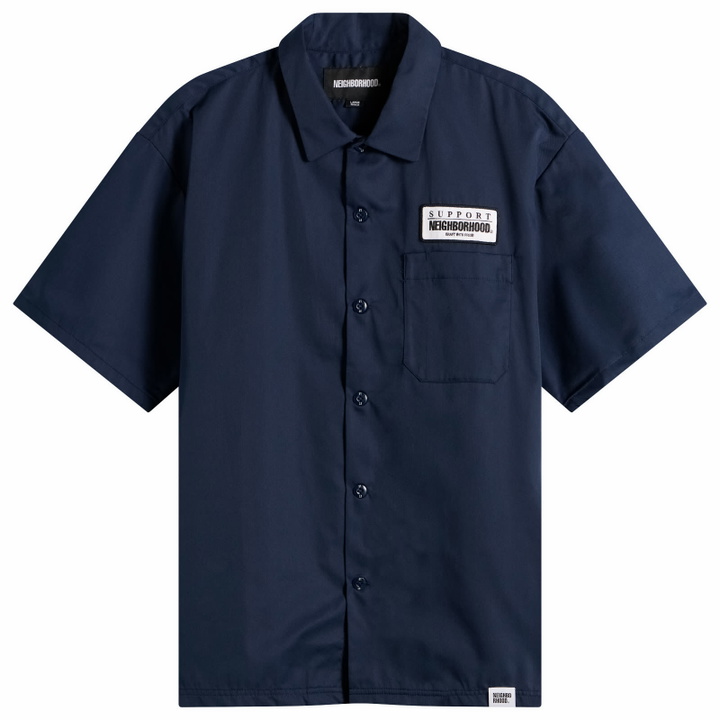Photo: Neighborhood Men's Classic Short Sleeve Work Shirt 1 in Navy