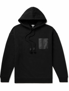 Loewe - Anagram Leather-Trimmed Cotton-Jersey Hoodie - Black