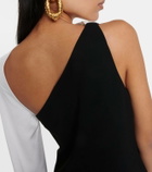 Roland Mouret One-shoulder scarf-detail cady gown