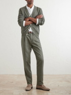Brunello Cucinelli - Straight-Leg Pleated Cotton and Linen-Blend Trousers - Green