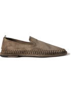 Officine Creative - Miles Braided Suede Loafers - Brown