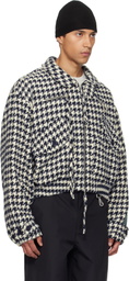Reese Cooper Navy & White Houndstooth Storm Flap Jacket