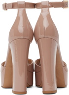 Valentino Garavani Beige One Stud Platform Heels