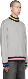 mastermind WORLD Gray Striped Sweatshirt