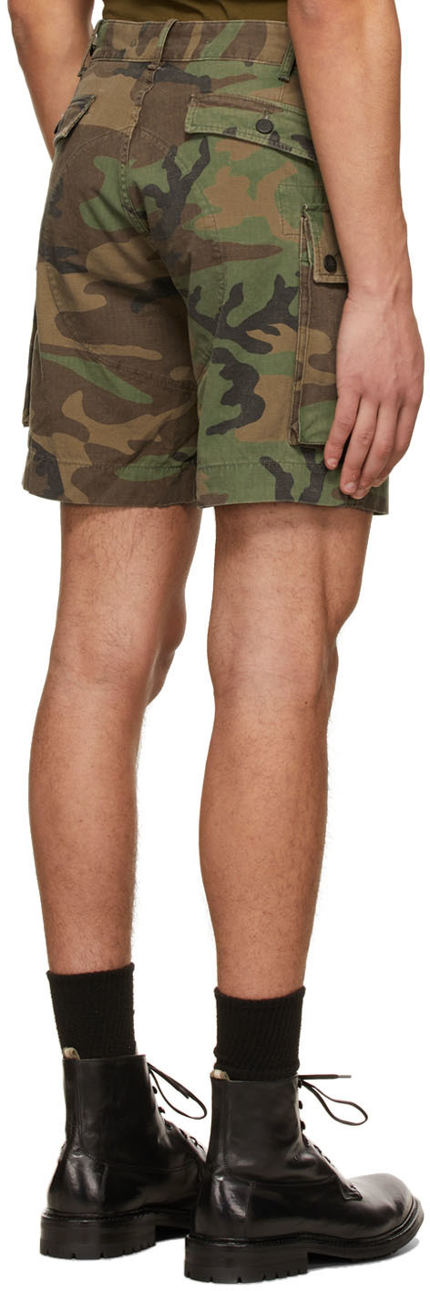 RRL Brown Camo Ripstop Cargo Shorts RRL