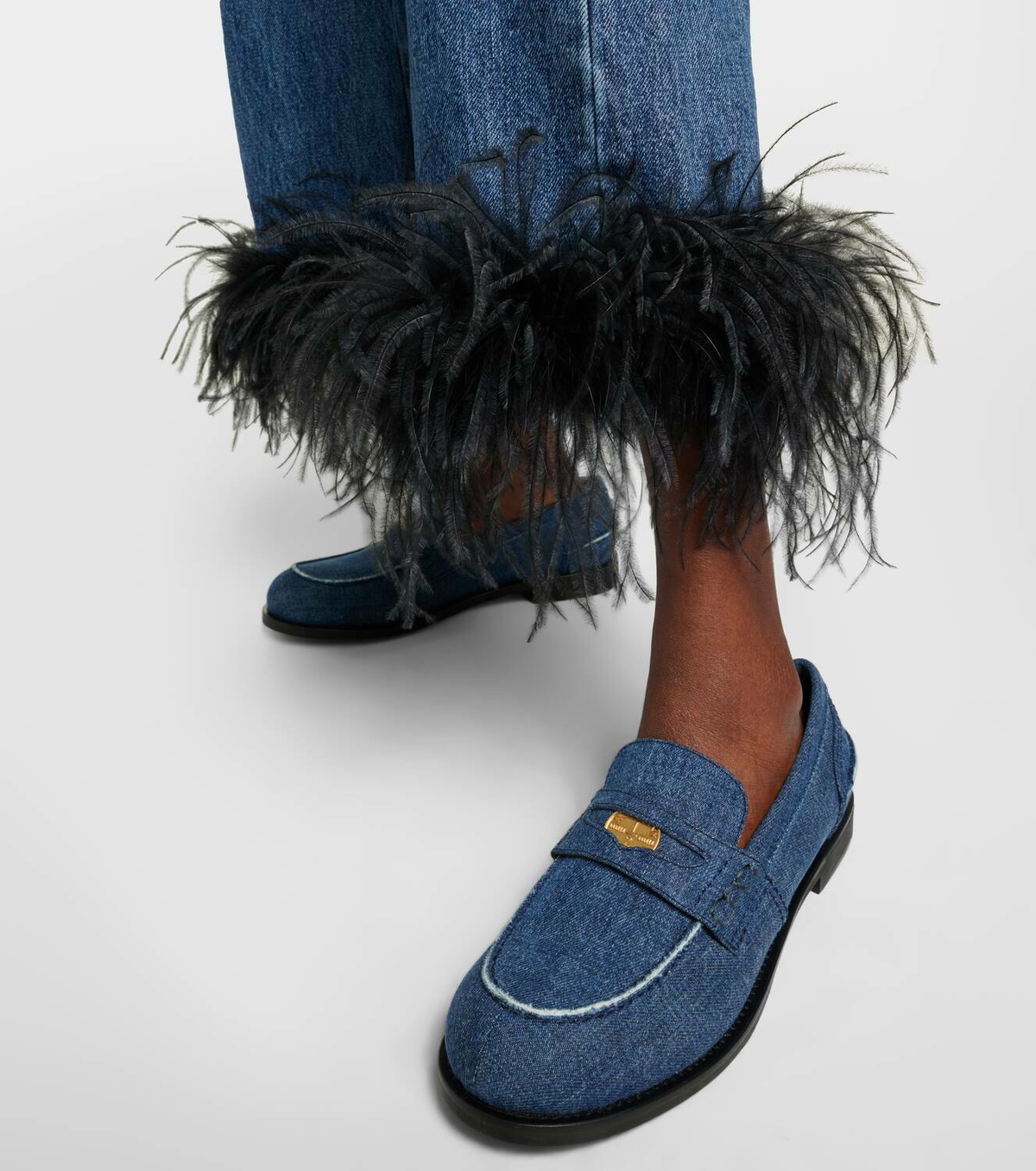 靴 90s miumiu denim loafer slip on archive MIU MIU - 90s miumiu denim loafer slip on archiveの通販 by