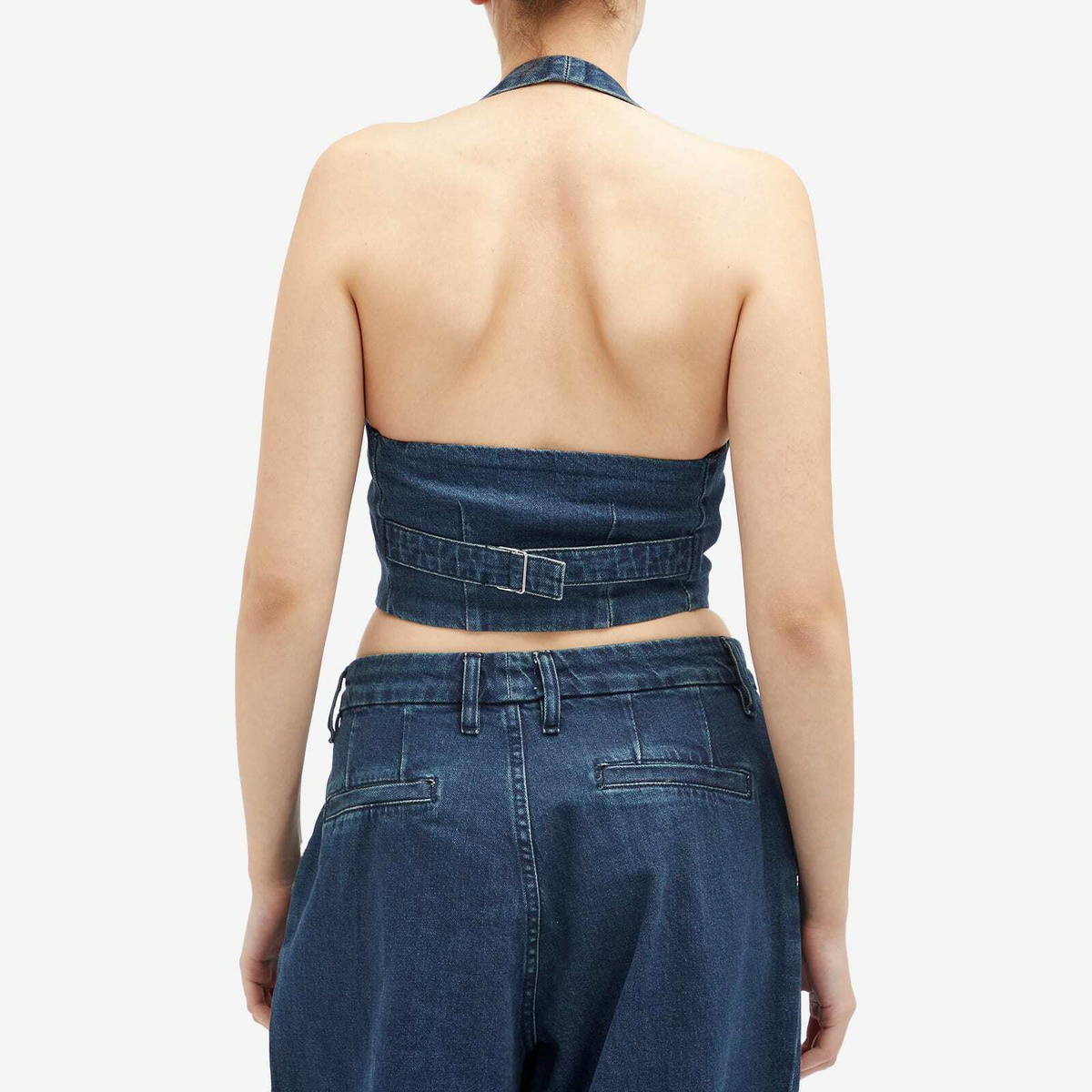 Good American Women's Denim Halter Vest in Indigo
