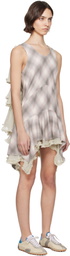 Collina Strada Purple & Off-White Phlox Minidress
