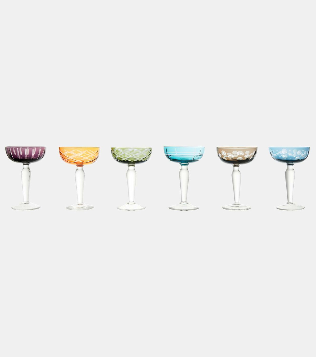 Polspotten Cuttings set of 6 champagne coupe glasses