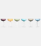 Polspotten Cuttings set of 6 champagne coupe glasses