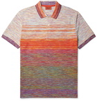 Missoni - Striped Space-Dyed Crochet-Knit Cotton Polo Shirt - Orange