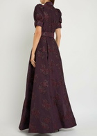 Rebecca Vallance Afina Floral-brocade Cloqué Gown Purple