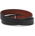 Alexander McQueen - Leather and Silver-Tone Wrap Bracelet - Black