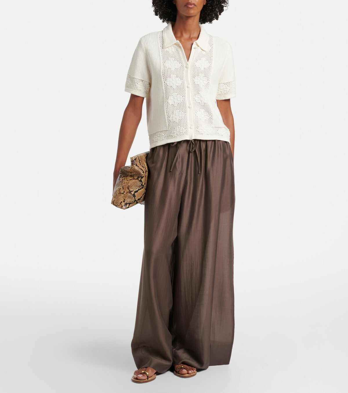 Velvet Rosemond open-knit cotton and cashmere top