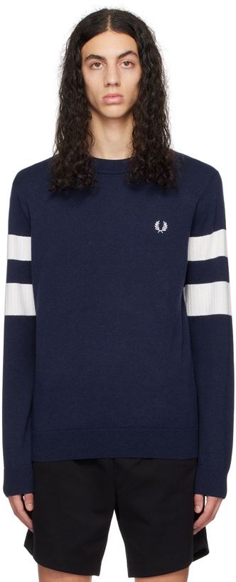 Photo: Fred Perry Navy Tipped Sweater