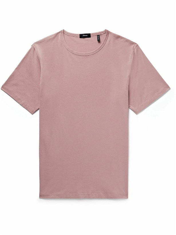 Photo: Theory - Cotton-Jersey T-Shirt - Pink