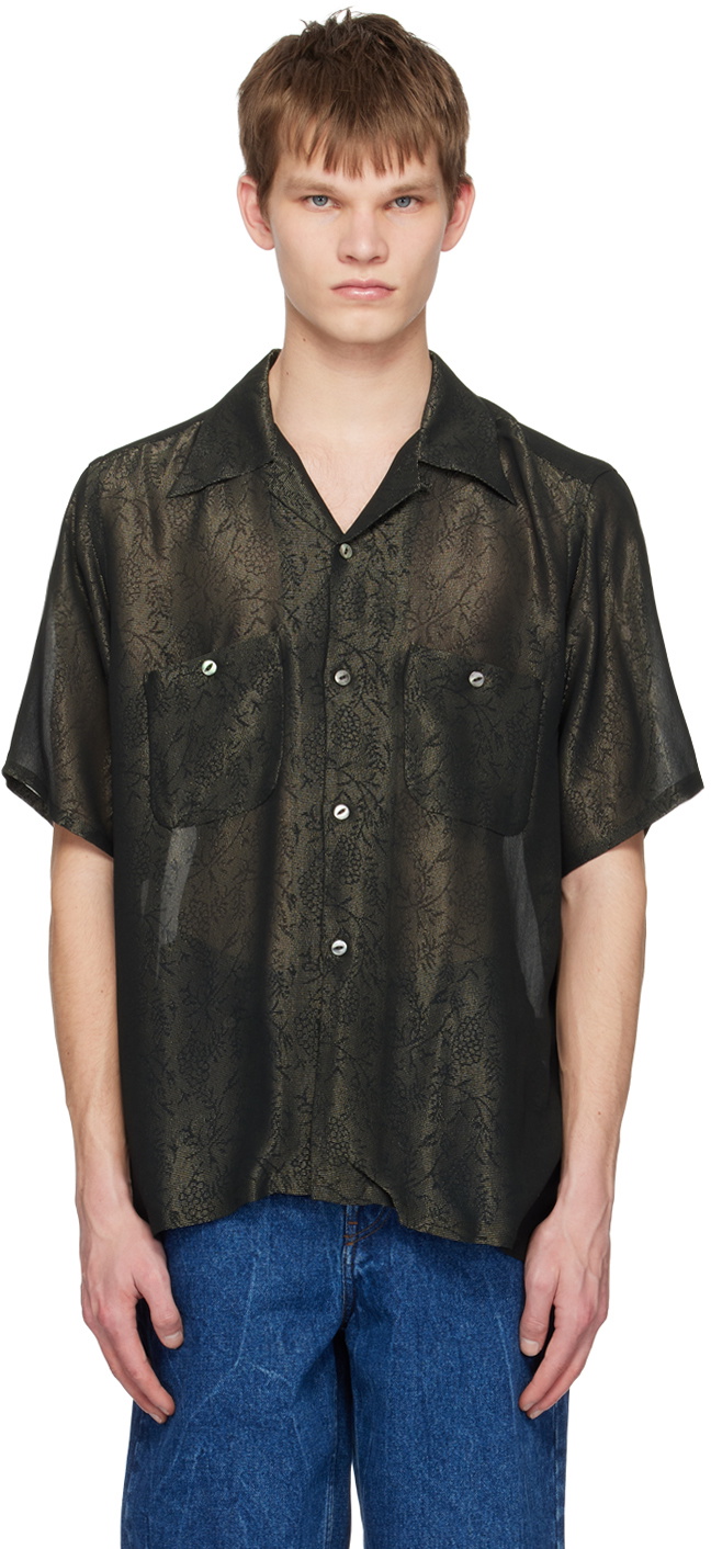 Needles Black & Gold Double Weave Jacquard Cabana Shirt Needles