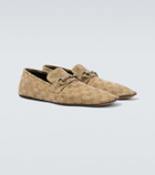 Gucci Horsebit GG Canvas distressed loafers