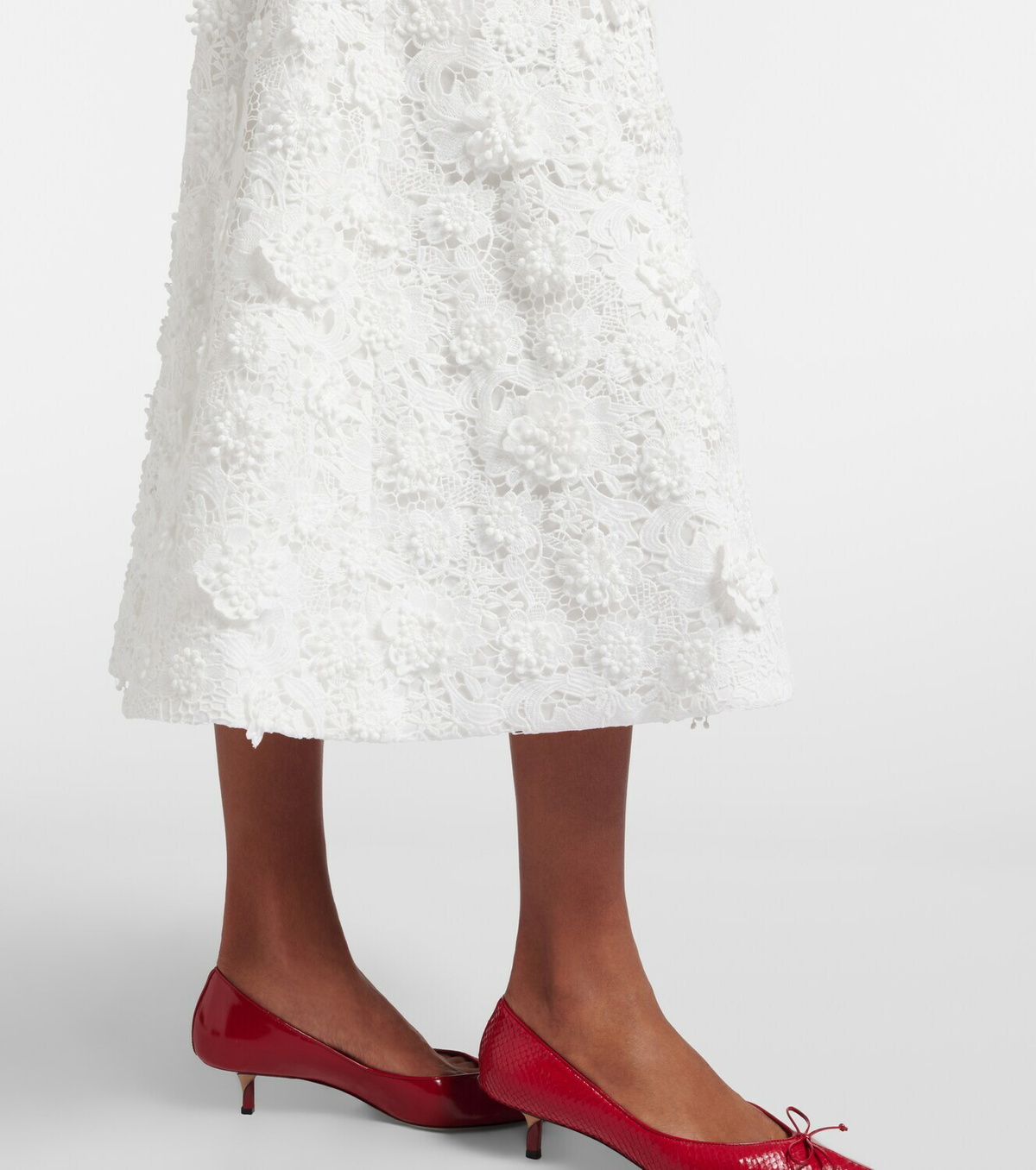 Leo Lin Embroidered lace midi dress