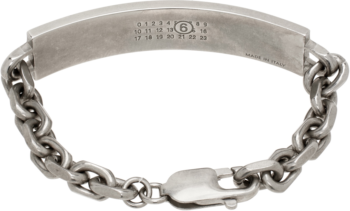 MM6 Maison Margiela Silver & White Numeric Bracelet MM6